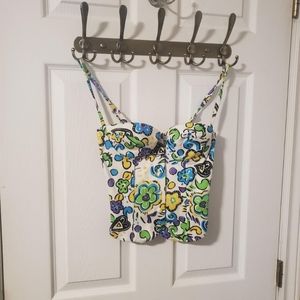Mirror Palais Button down Bustier in 90's swirl